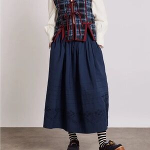 Damson Madder Kelsey Midi Skirt Navy